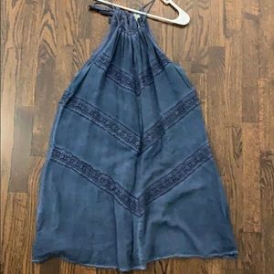 Navy blue summer tank dress with detailing